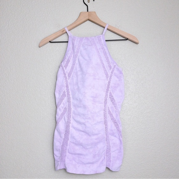 Athleta Headstand Seamless Tank M Violet Mist Mesh Breathable Workout Yoga - Picture 2 of 9